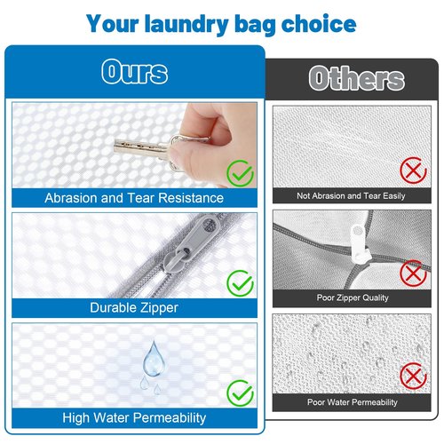 6-Pack Durable Honeycomb Mesh Laundry Bags for Delicates - 12x16 Inches Lingerie Bags for Washing Delicates with Sturdy Zippers, Protect Clothes in Washing Machine for Home, College & Dorm (Medium)