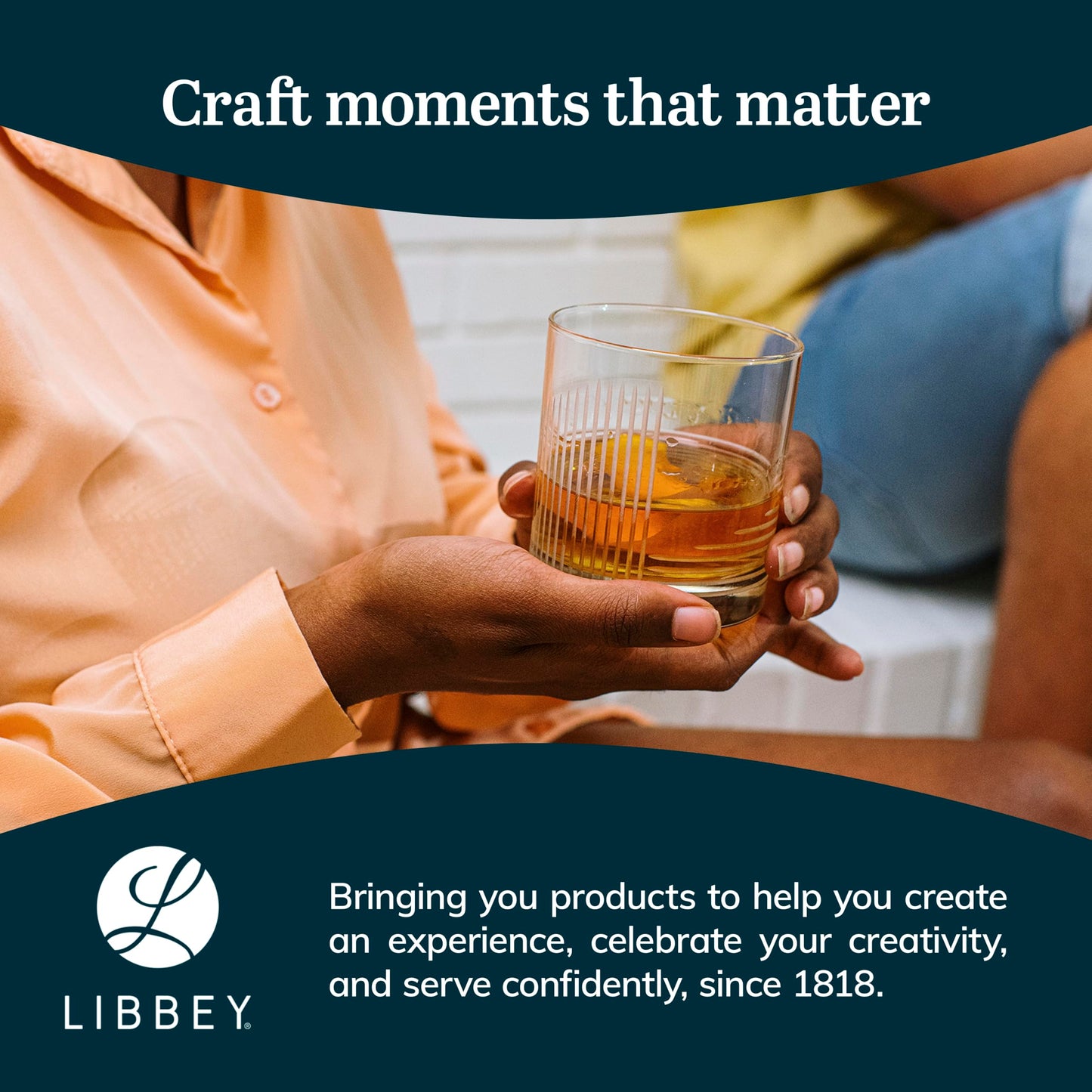 Libbey Cut Cocktails Rocks Glasses Set, Clean, Linear Glassware Drinking Glasses Set of 4, Dishwasher Safe Glasses for Weddings, Birthdays, and More