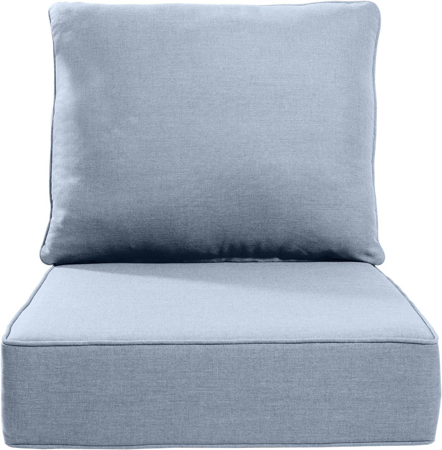 Skiennix Luxury Outdoor Cushions - Water, UV & Fade Resistant 24x24x6 Inch Set for Patio Chairs - Baby Blue