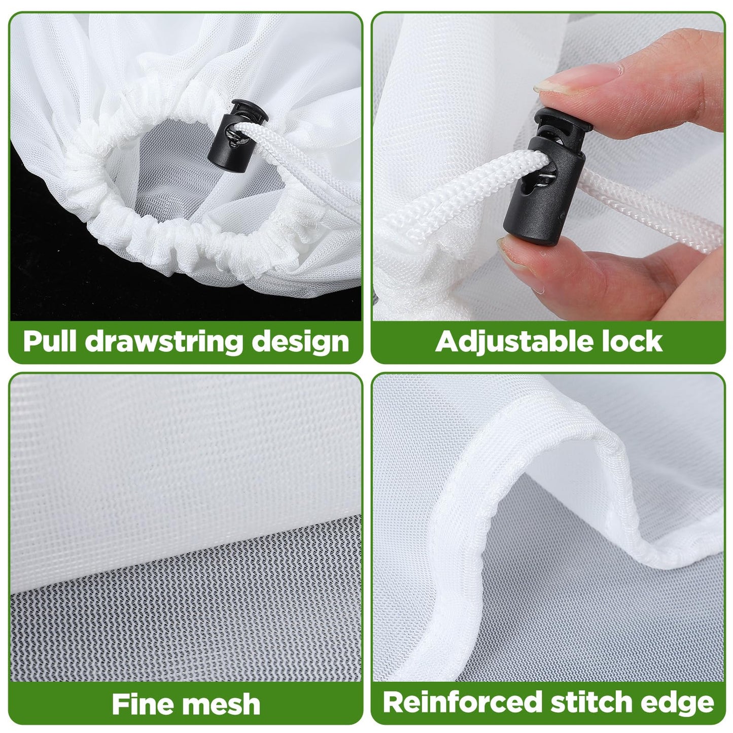 PercyEffie 10 Pack Brew Bags, Extra Large26" x 22" Fine Mesh Strainer Bagfor Homebrewing, Reusable Drawstring Straining Brewer Cheese Cloth Bag, Fine Mesh Bag for Hops Grains Fruit Cider
