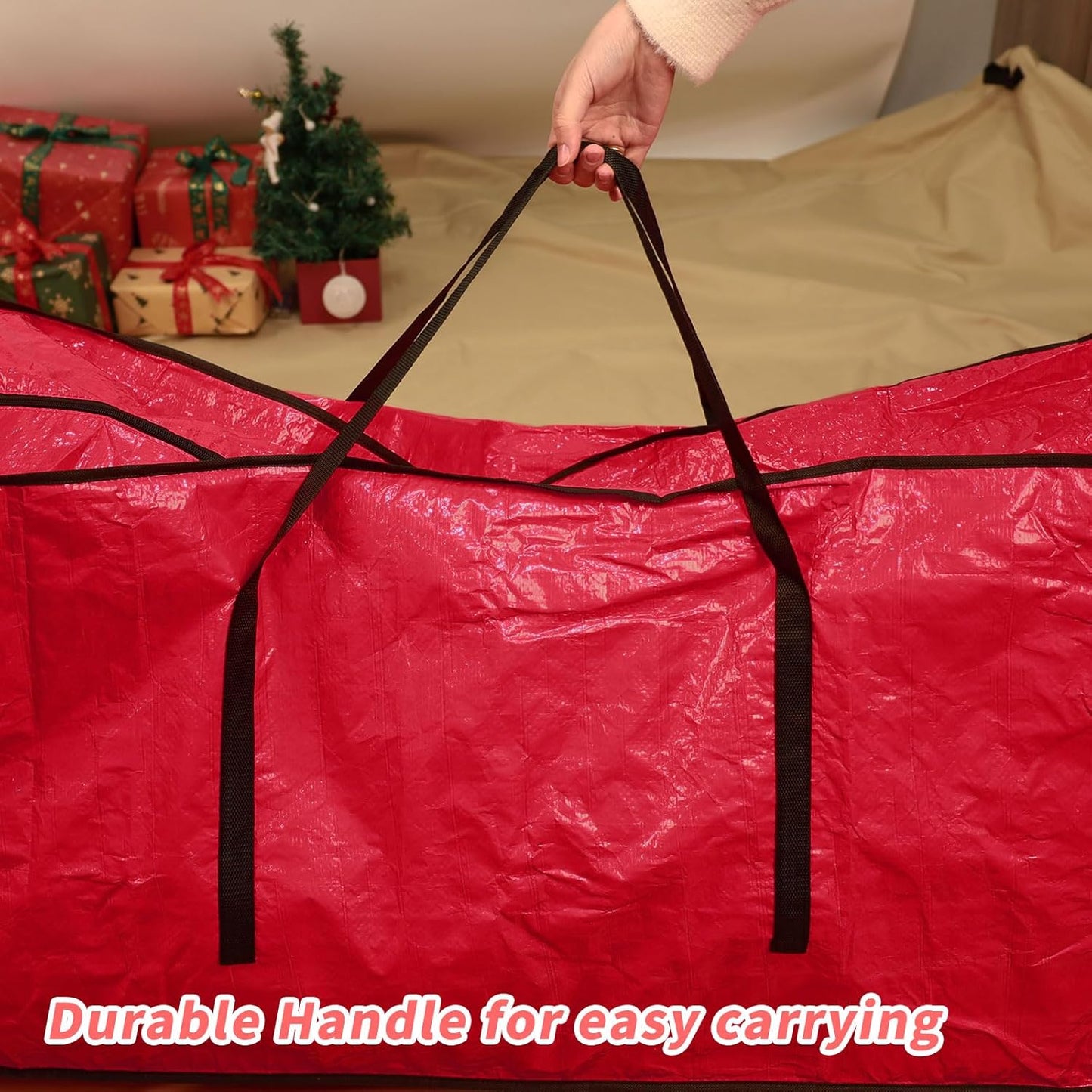 RICHIE Christmas Tree Storage Bag - Fits 7.5 Ft Artificial Trees | Durable, Water-Resistant Design, Red