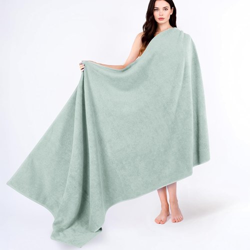 Cotton Paradise 100% Cotton Oversized Bath Sheet - Extra Large Turkish Towel in Mint Green | 40x80 Inches