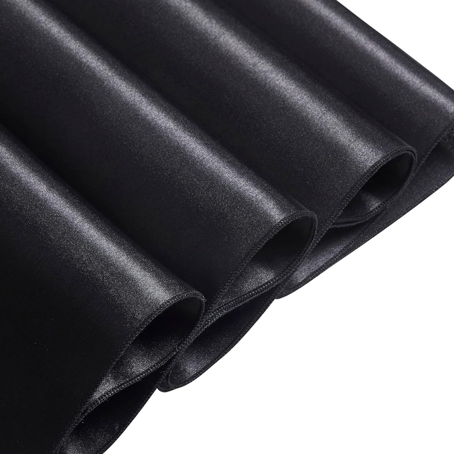 Skiennix Black Satin Chair Sashes - Elegant Bows for Weddings & Events | 6 x 108 Inch