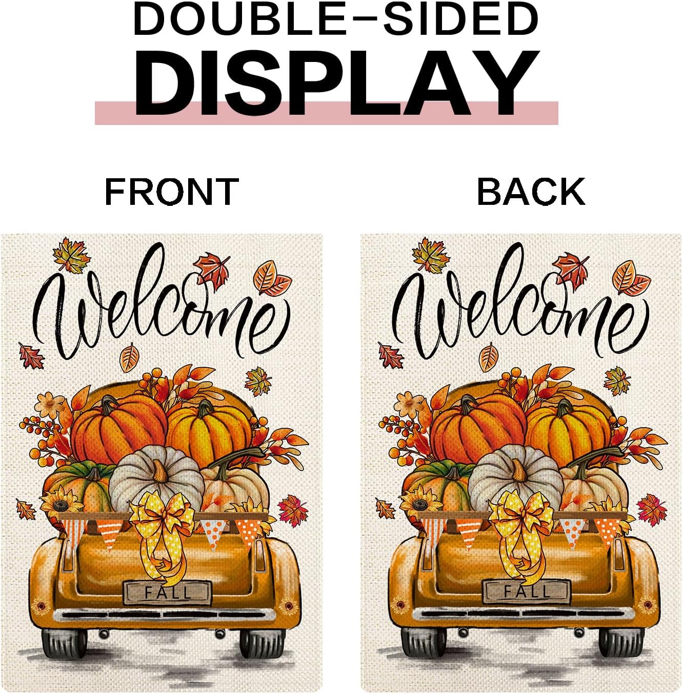 Rustic Truck Garden Flags - Set of 12 Double-Sided Seasonal Decorations | 12x18 Inches for Year-Round Use
