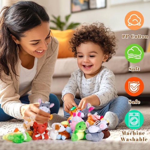 Destlife 72 Pack Mini Stuffed Animals, Small Stuffed Animals Bulk, Claw Machine Carnival Prizes, Kindergarten Graduation Gifts, Plush Toys for Classroom Treasure Box, Party Favors for Kid
