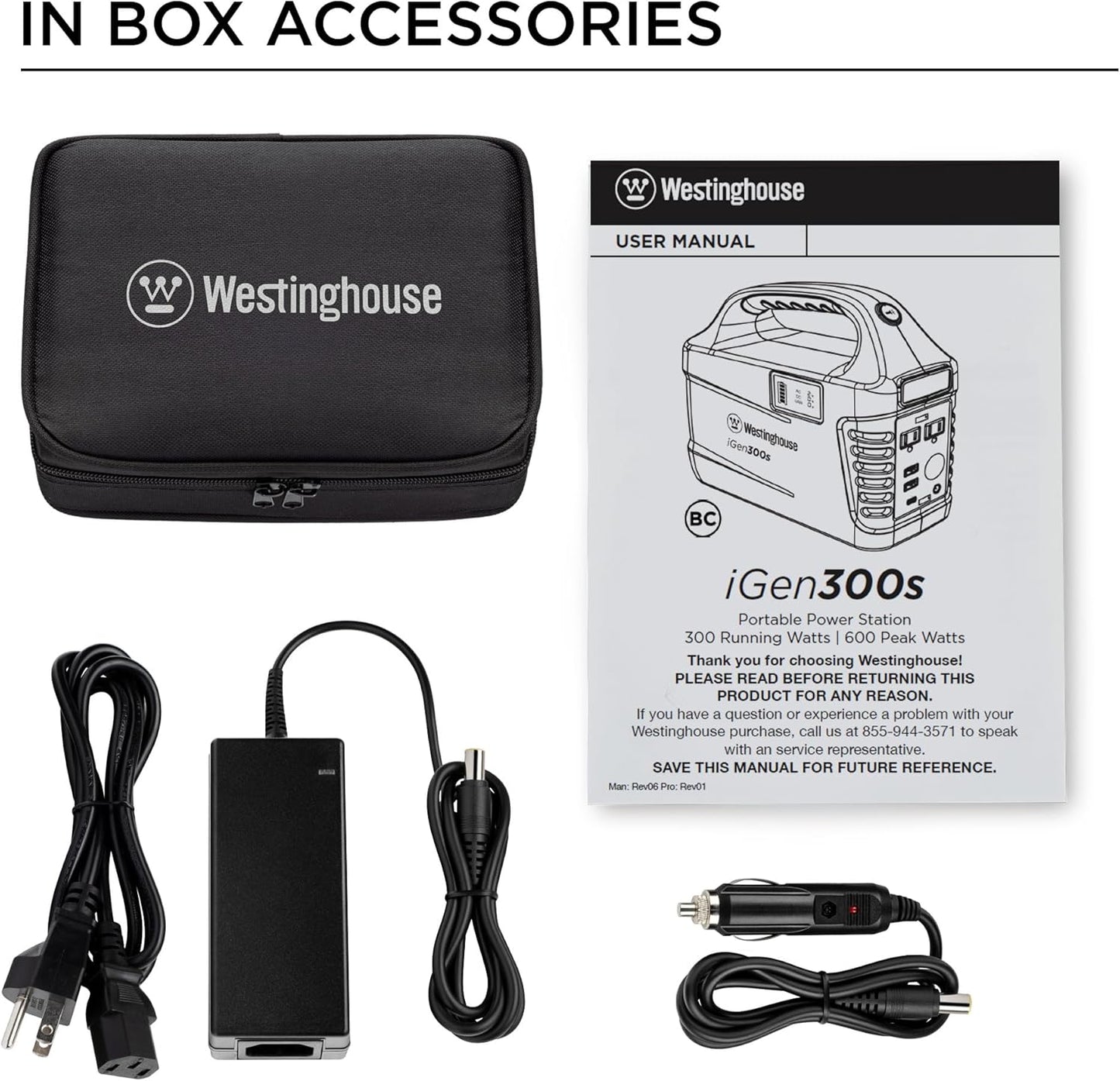 Westinghouse Portable Power Station - 296Wh 600 Peak Watt Lithium Battery | Pure Sine Wave AC Outlet for Camping & Travel