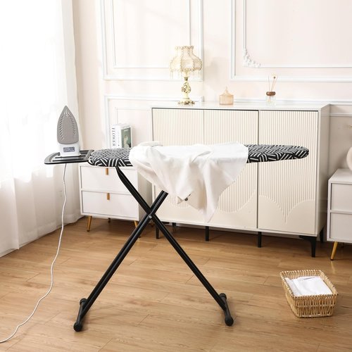 Caius Ironing Board - Heavy Duty Design with Iron Rest | 43"x13" Easy to Fold for Convenient Storage