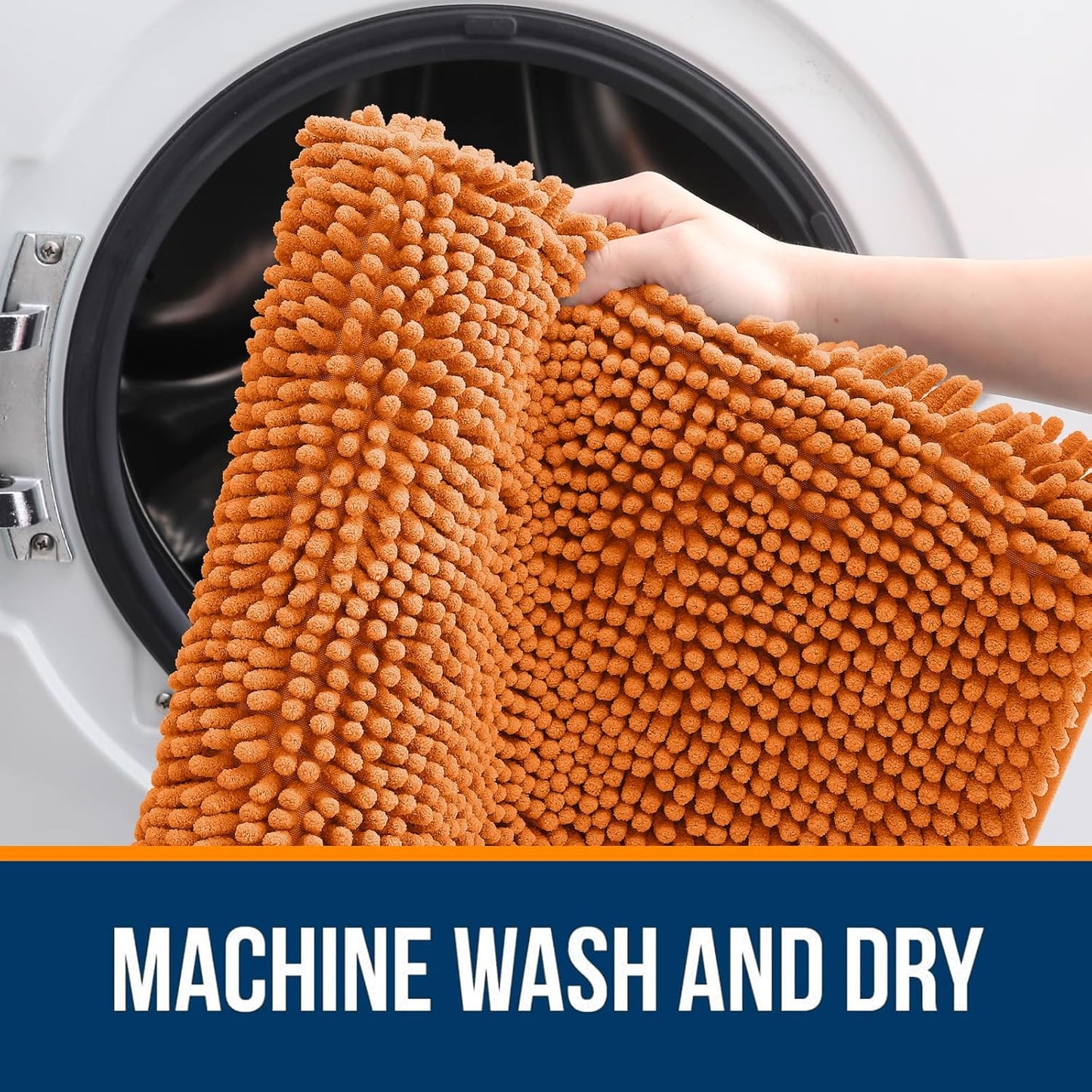 OLANLY Small Bathroom Rugs - Extra Soft Chenille Bath Mats | Quick Dry, Machine Washable, 24x16, Clay