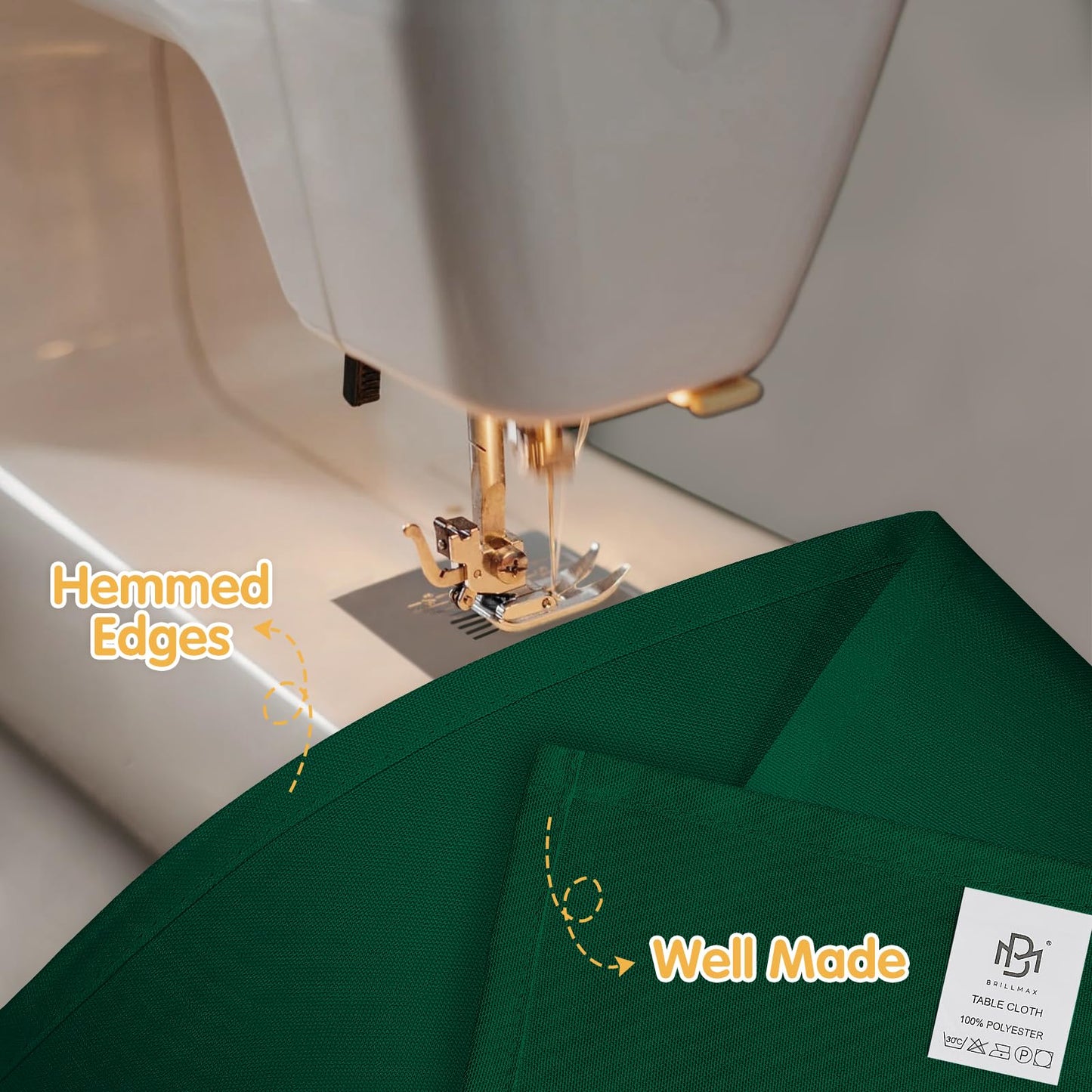 BRILLMAX 8 Pack Hunter Green Tablecloths 70 x 120 Inch for 6ft & 8ft Rectangle Tables - 150 GSM Polyester Fabric, Universal Fit, Water, Stain & Wrinkle Resistant Cloth Cover for Wedding Banquet