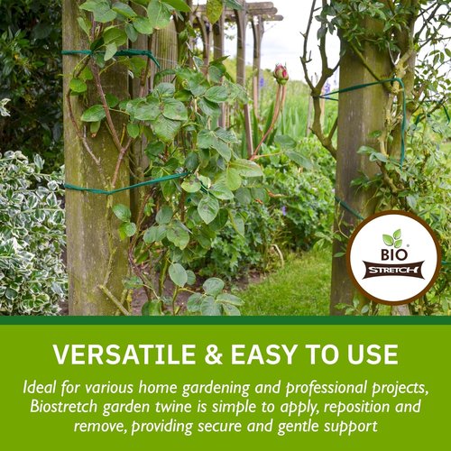 Bio-Stretch Garden Plant Ties - Strong, Stretchy Cut-to-Length Tape for Climbing Plants | 65 ft (20M)