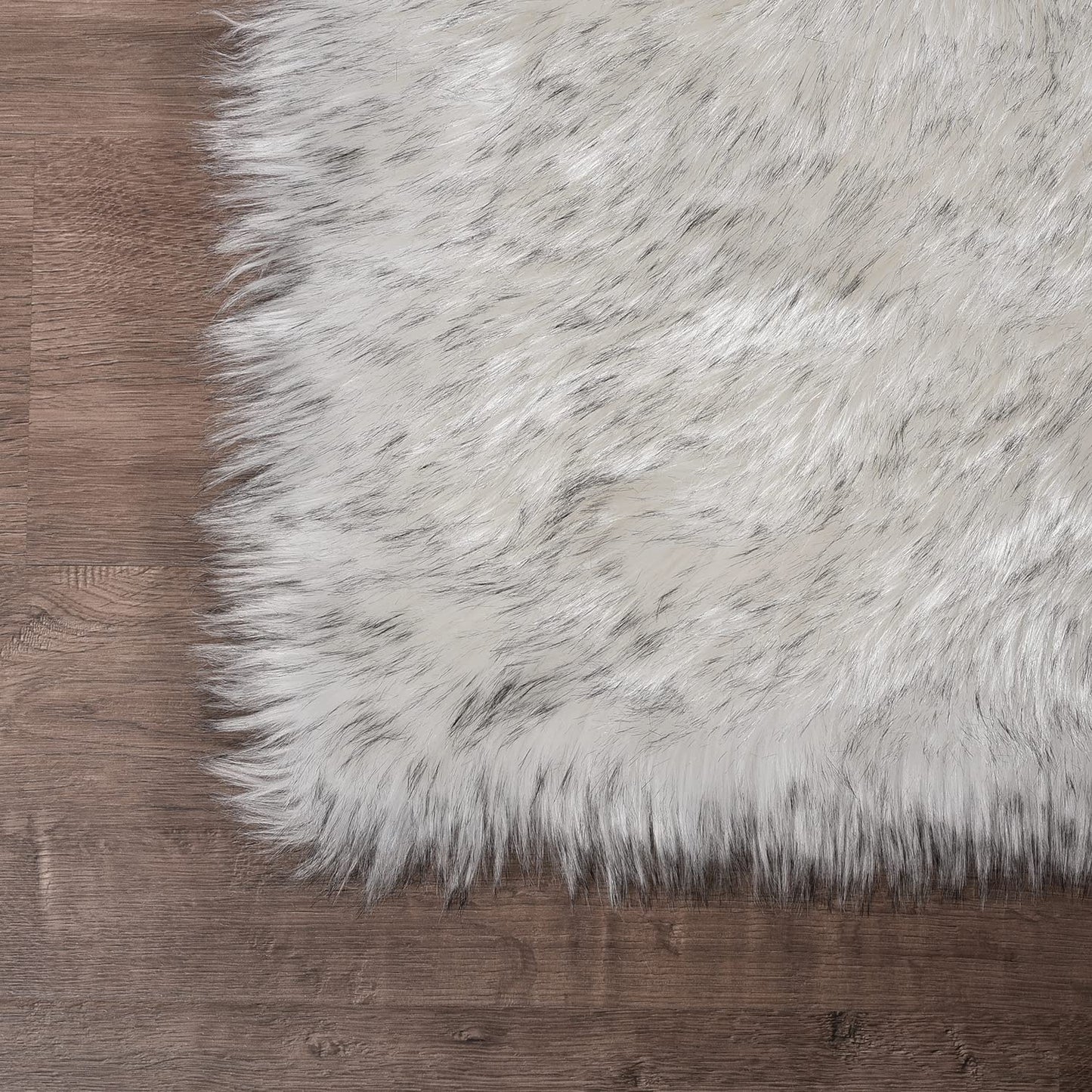 Latepis Faux Fur Rug White with Grey Tips 2x8 Runner Rug for Hallway Fluffy Rugs Furry Rugs Shag Rug Washable Rug for Living Room Hallway Rug Rectangle