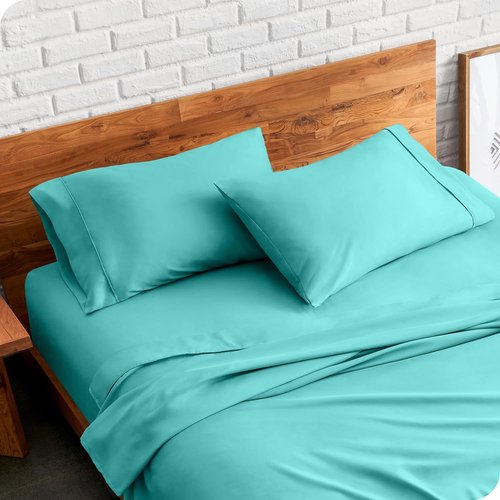 Bare Home Microfiber Pillowcases - Cooling Double Brushed Set of 2 - Standard/Queen Size - Turquoise
