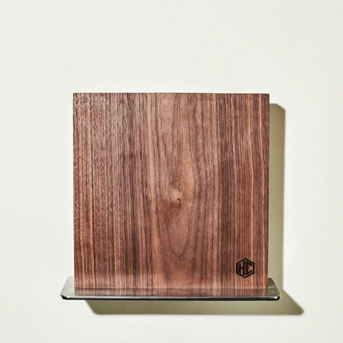 HexClad Magnetic Knife Block Holder - Strong Enhanced Magnets for Kitchen Storage | Walnut Finish