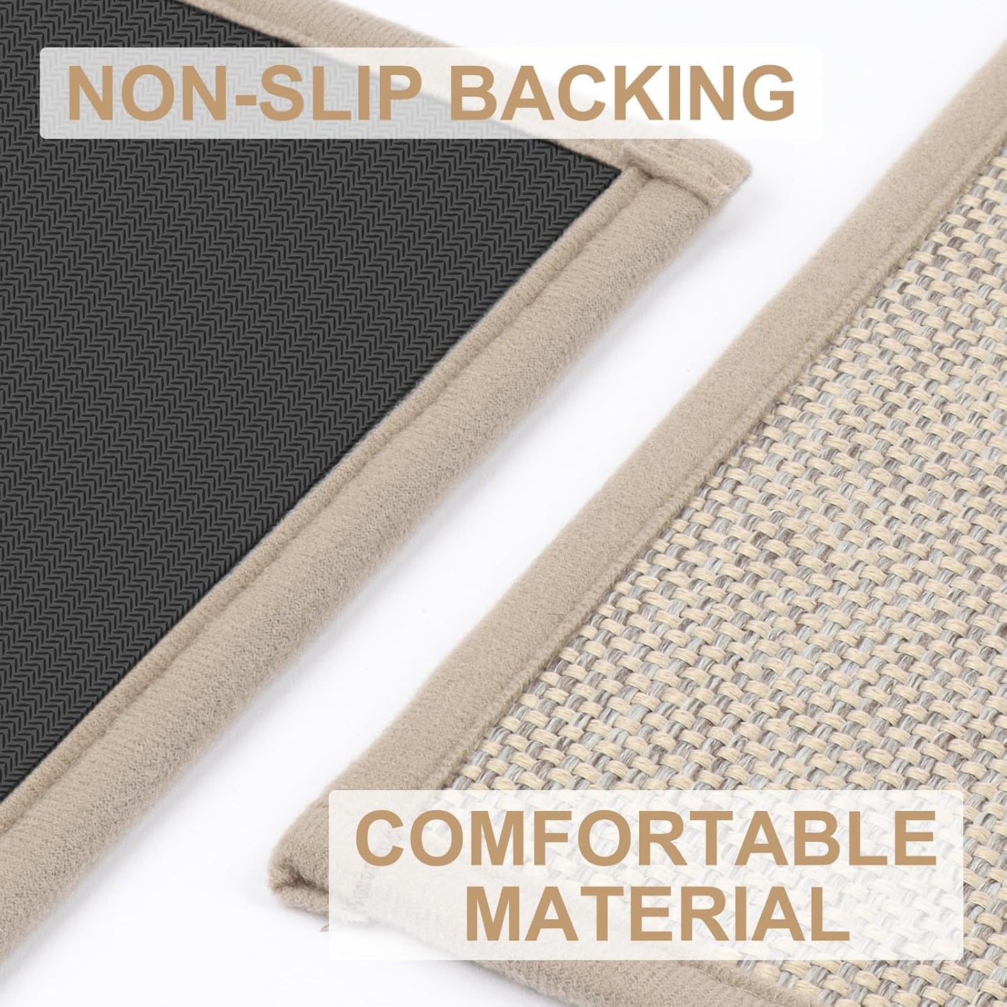 LEKEEPGO Non-Slip Door Mat - Washable Absorbent Indoor Entrance Mat | 17"x29", Khaki Color