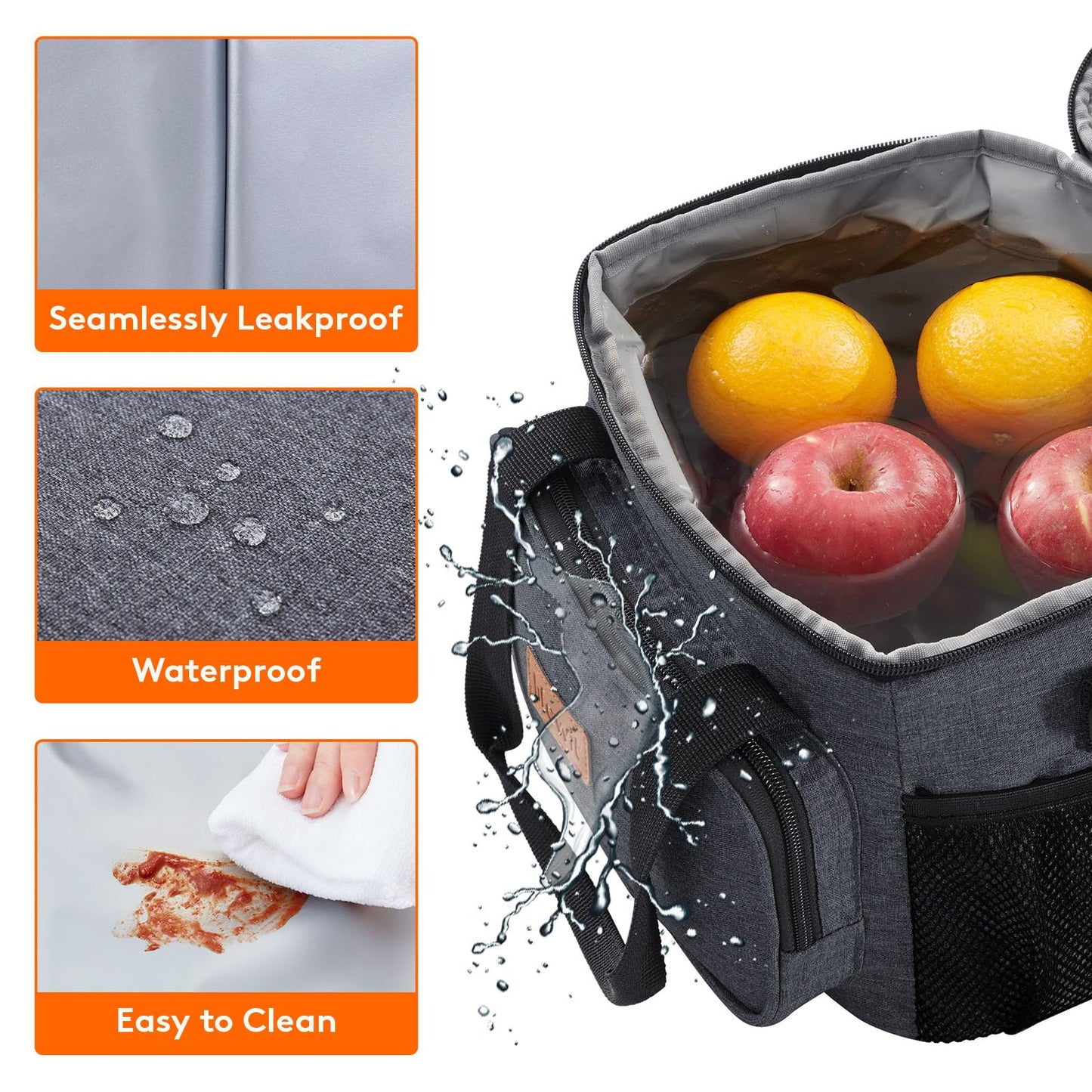 Lifewit Medium Lunch Bag, Insulated Lunch Box, Soft Cooler Cooling Tote for Adult Men Women, Dark Gray 12-Can (9L)