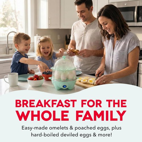 Dash Deluxe Egg Cooker | 3-in-1 Boiler, Poacher & Steamer - Holds 12 Eggs - BPA Free & Dishwasher Safe