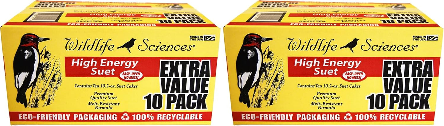 Wildlife Sciences High Energy Suet Cake - 20 Pack for Attracting Birds to Your Backyard