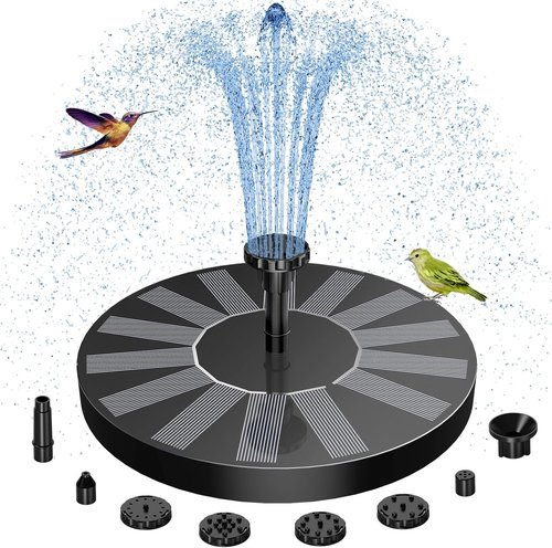 AISITIN Solar Bird Bath Fountain - 6 Nozzles for Outdoor Use | Solar Powered Floating Water Pump