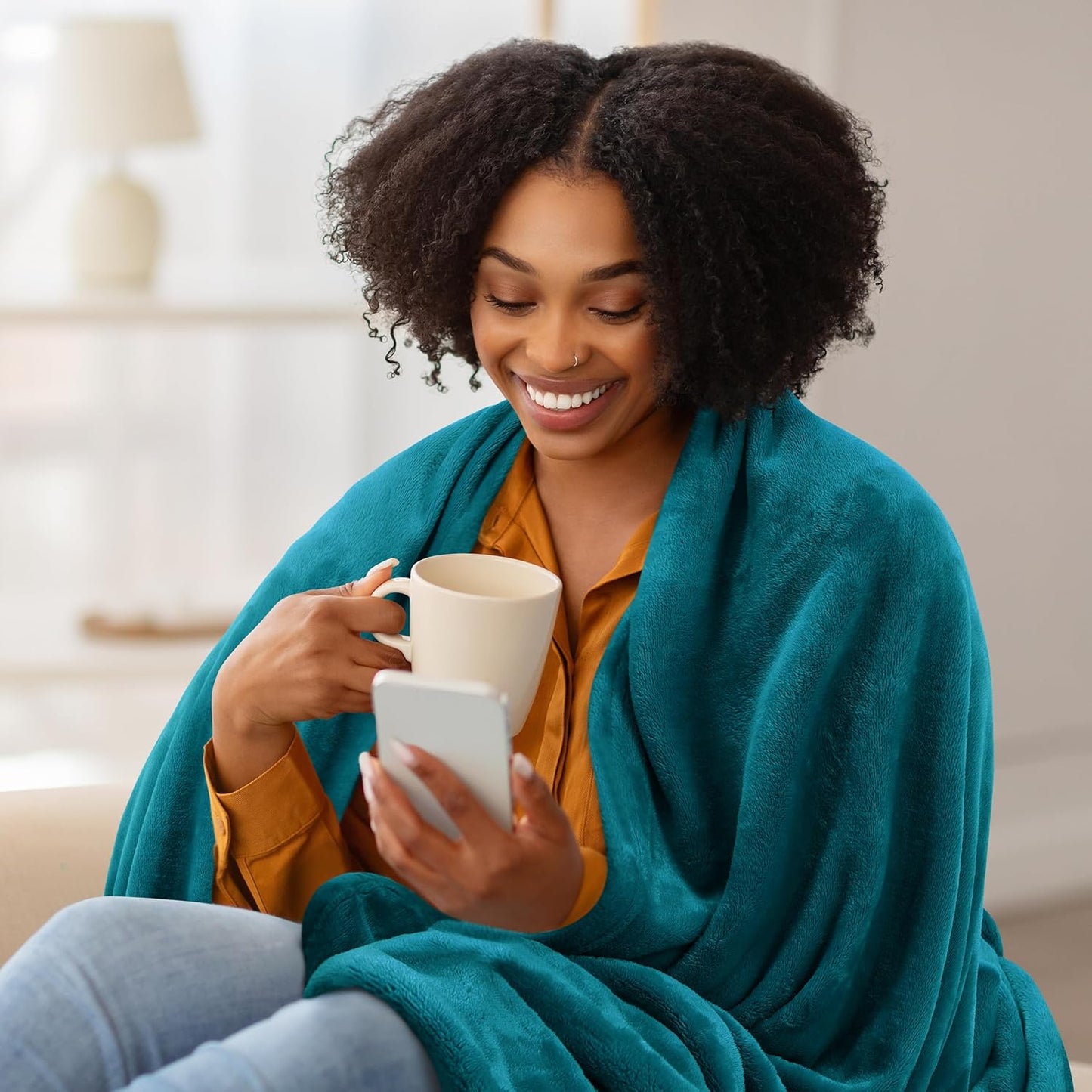 Utopia Bedding Fleece Blanket - Luxury Soft Microfiber | Queen Size Turquoise 300GSM (90x90 Inch)