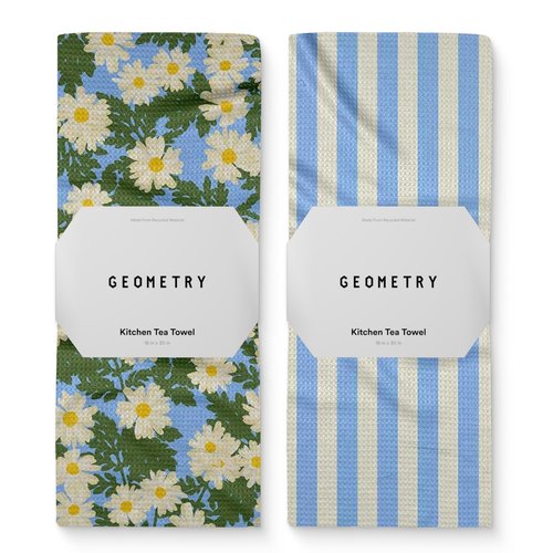 GEOMETRY Spring Kitchen Towels - Quick Dry Microfiber Cloth Spring & Summer Dish Towels for Kitchen Drying - Premium Quick Dry Towel - Daisy Dream, 18" x 30" - 2-Pack
