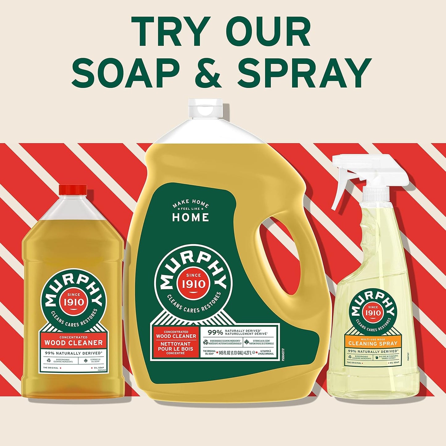 Murphy Oil Soap | Concentrated Wood Cleaner - No-Rinse Formula with Citronella Scent | 32 fl oz (3 Pack)