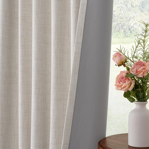 INOVADAY 100% Blackout Curtains - Extra Wide Thermal Insulated Drapes for Sliding Doors | Beige, 102 Inch