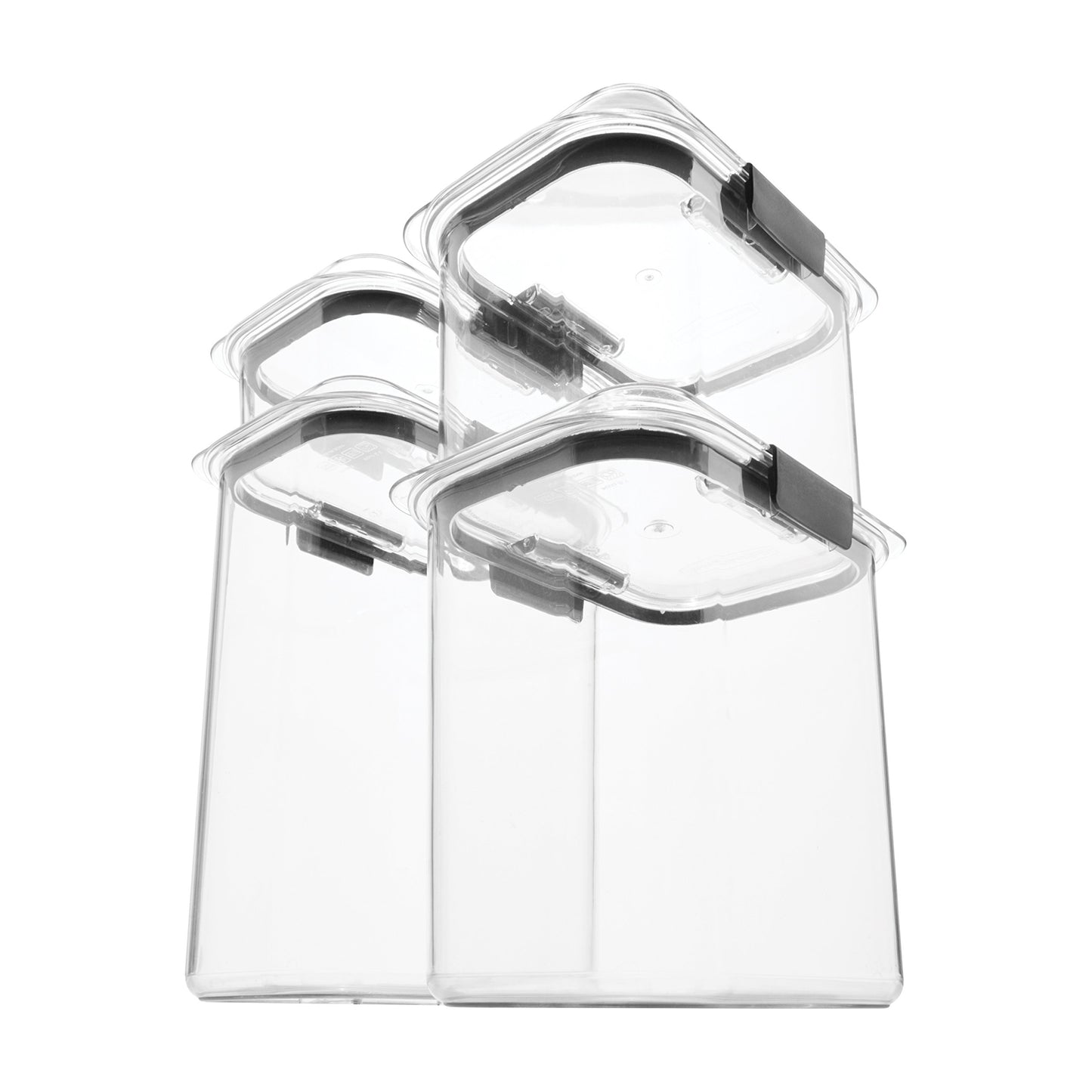 Rubbermaid Brilliance Pantry Food Storage Containers, Set of 4 (8 Pieces), BPA-Free, Clear, Airtight