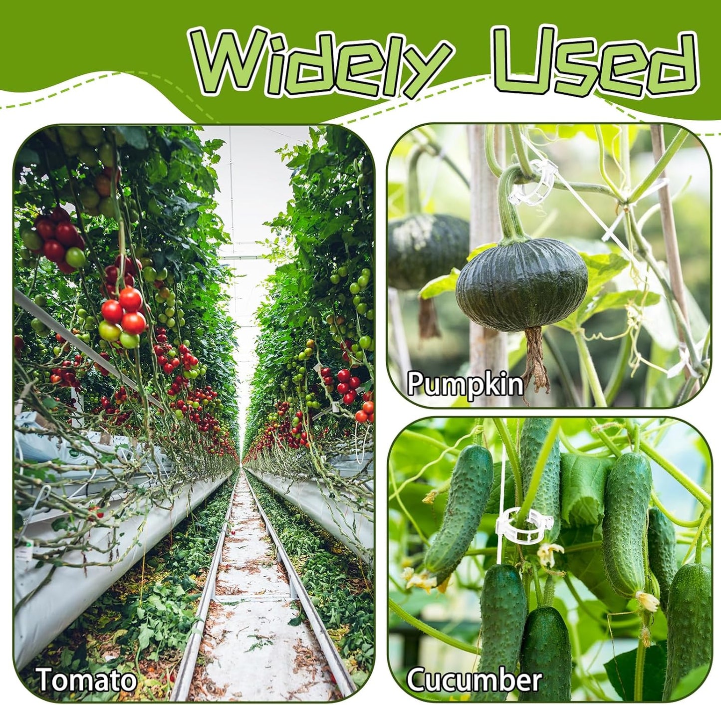 OJYUDD Tomato Hooks - 130 Pcs Plant Support Clips with 32.8ft Twine for Climbing Vegetables & Flowers