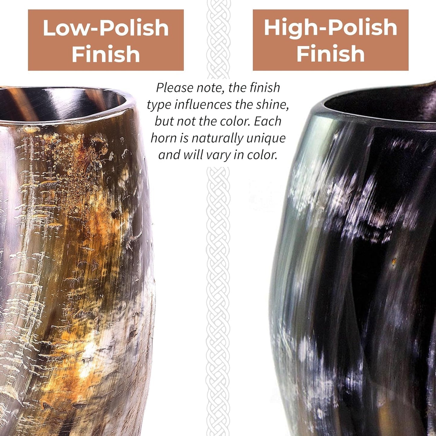 Norse Tradesman Original XL Viking Drinking Horn Mug - 100% Authentic Beer Horn Tankard With Natural Surface & Burlap Gift Sack | The Original, Low Polish, approx. 30 oz