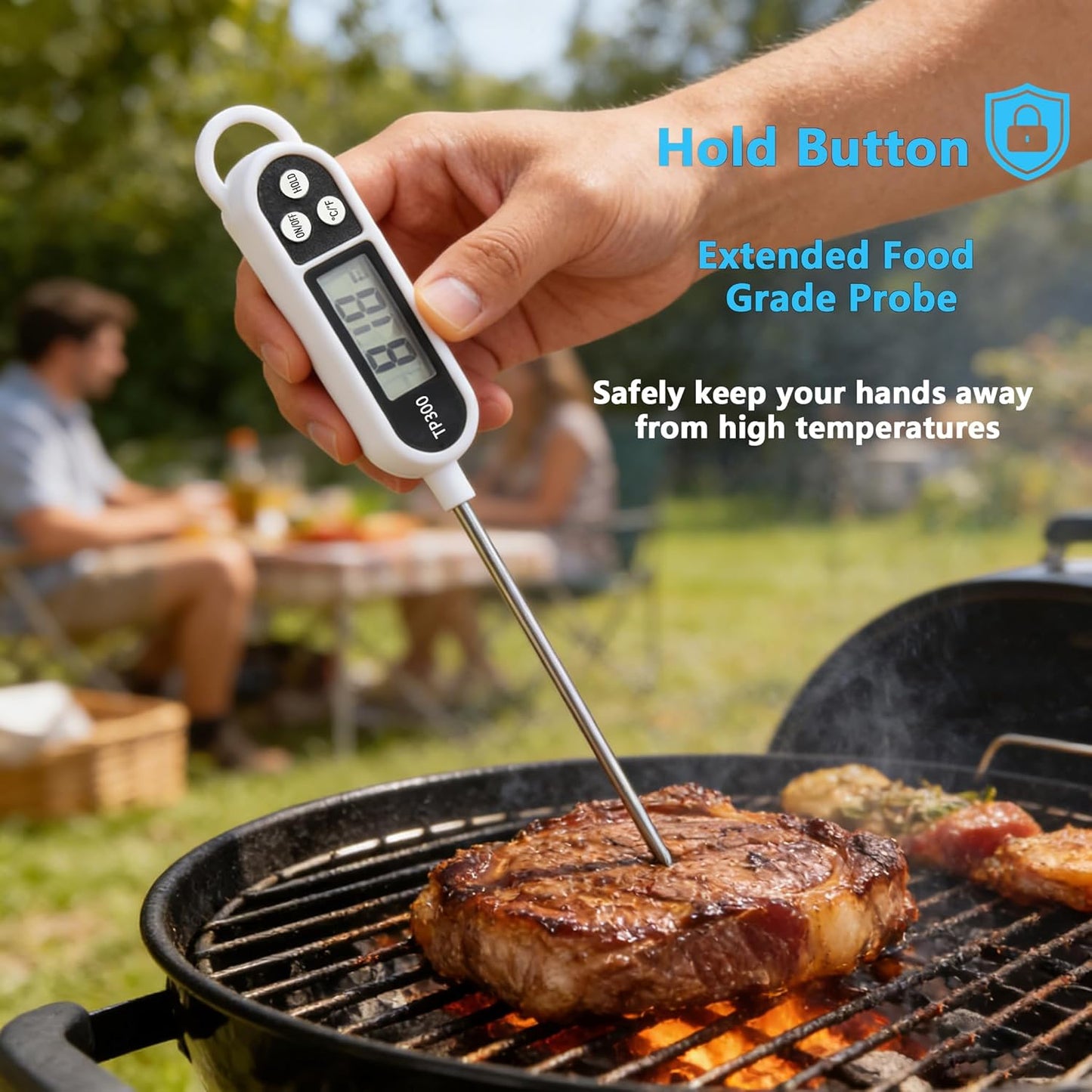 Skiennix Digital Instant Read Candy Thermometer - Perfect for Meat, BBQ, and Deep Frying | 9.4in