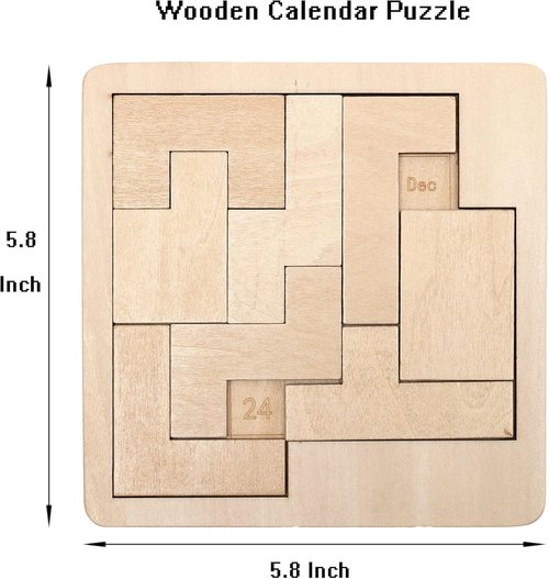 Daily Calendar Puzzle - 365+ Logic Challenges for Adults | Wooden Office Puzzles (3 Pack)