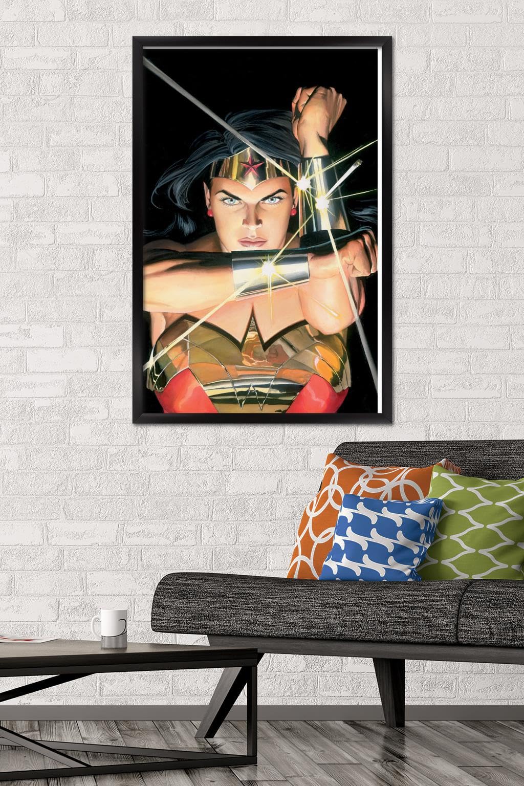 Trends International DC Comics - Wonder Woman - Alex Ross Portrait Wall Poster, 22.375" x 34", Black Framed Version