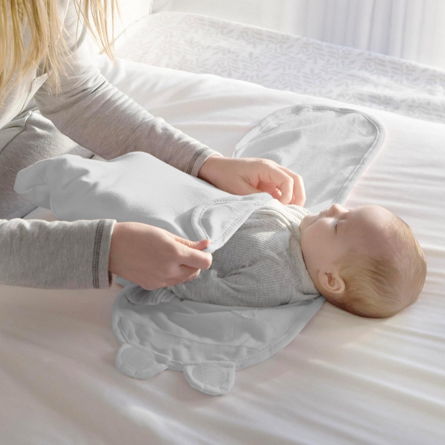SwaddleMe by Ingenuity Baby Swaddle Blanket - 100% Cotton, 0-3 Months, Improves Sleep & Calms Reflex | 2-Pack, Tropical Dino