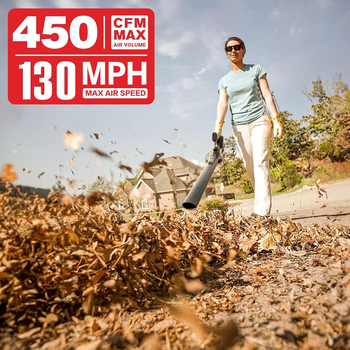 MZK Cordless Leaf Blower - 20V Battery Powered Electric Blower for Lawn Care | Lightweight & Versatile with 2 Batteries & Charger Included