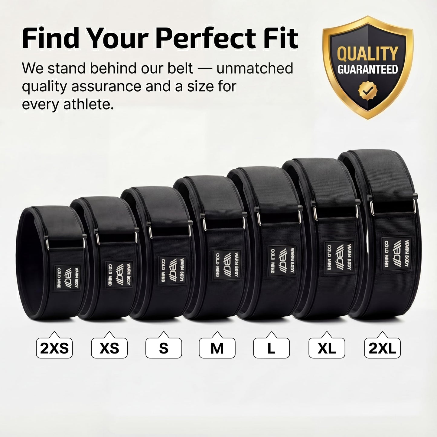 WARM BODY COLD MIND 4" Weight Lifting Belt 2.0 - Perfect for Olympic Weightlifting, Squats, Deadlift, Powerlifting - Gym Back Support for Men and Women (Medium, Black 5mm)