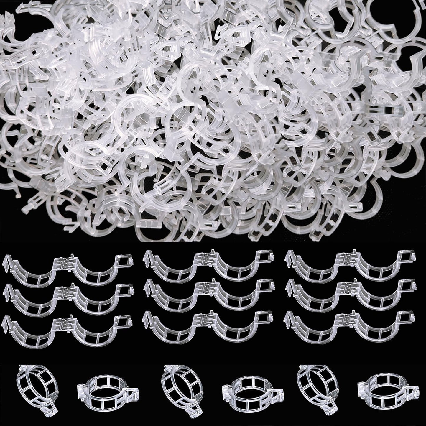 Plant Support Clips by [Brand Name] - 100PK White Tomato Clips for Trellis & Climbing Plants