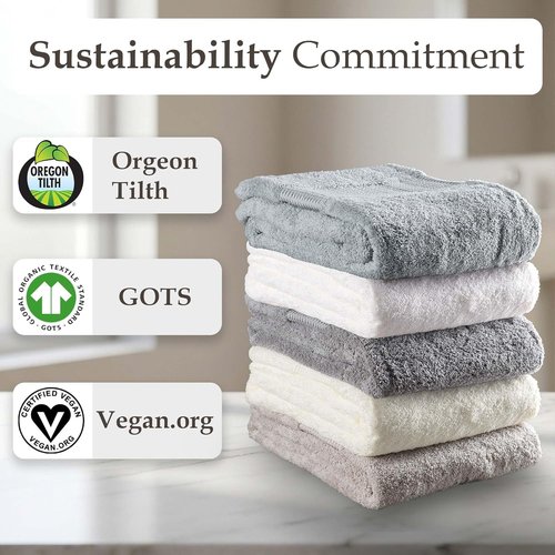 Delilah Home Turkish Cotton Bath Towels - Soft, Absorbent & Organic | 6-Piece Set with 2 Large Bath Sheets, 2 Washcloths, 2 Hand Towels