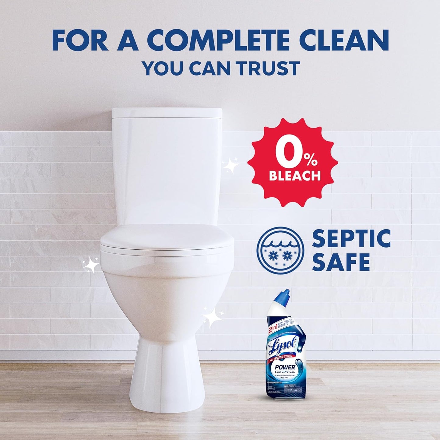 Lysol Toilet Bowl Cleaner - Max Strength Clinging Gel for Instant Stain Removal | 24 oz (9 ct)