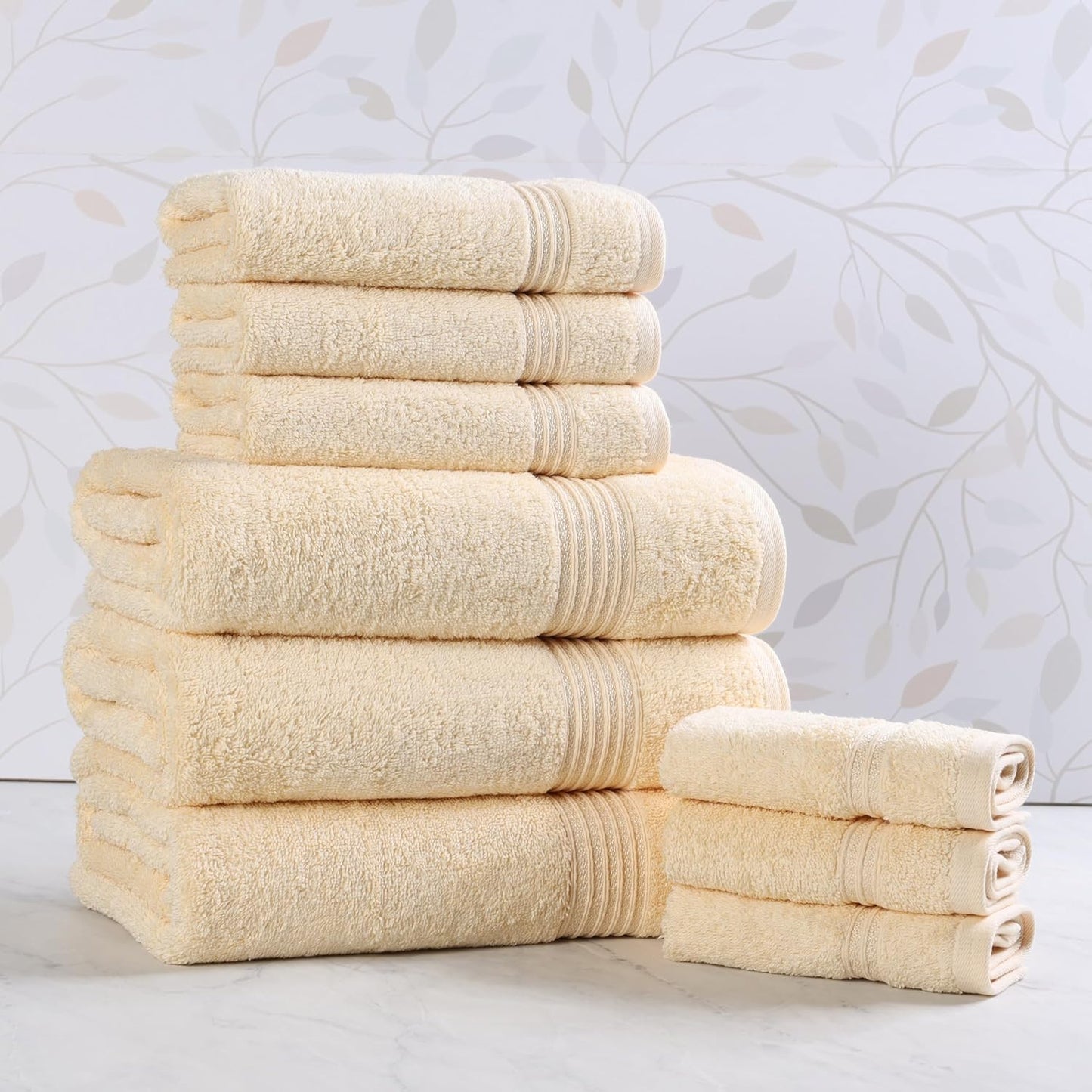 Superior Egyptian Cotton 6-Piece Towel Set, Bathroom Essentials, Towels For Bathroom, Apartment, Airbnb, Guest Bath, Face, Hand, Bath Towels, Washcloths, Absorbent, Fast Drying, Royal Purple