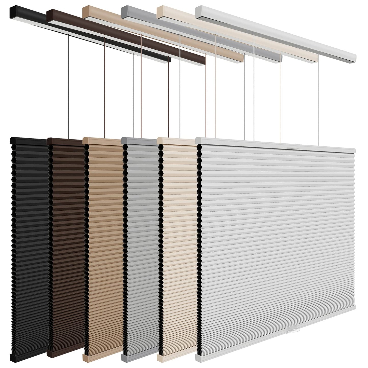 Changshade Top Down Bottom Up Shades,Blackout Cellular Shades Cordless,Top Down Bottom Up Cellular Shades,Honeycomb Blinds for Windows,Cellular Blinds Cordless,24Wide*50High,White