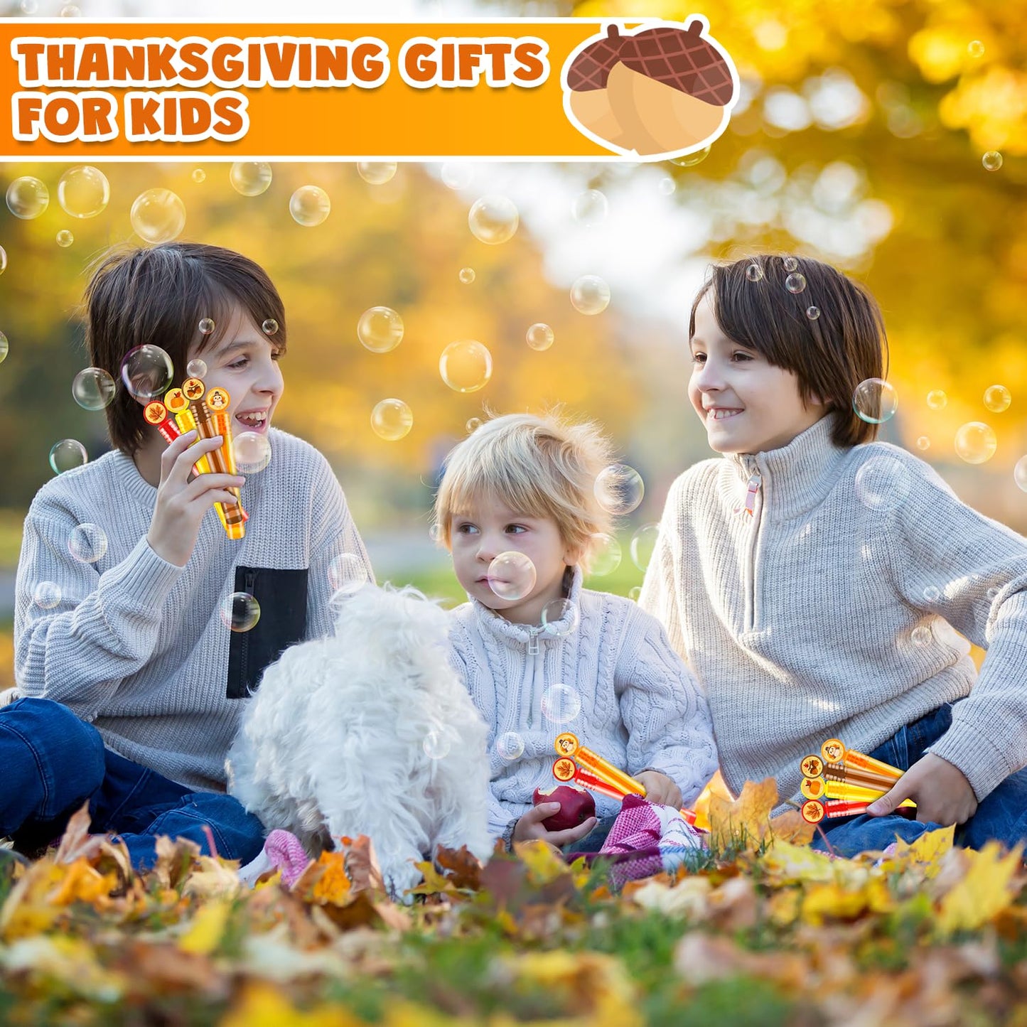 Thanksgiving Mini Bubbles Party Favors for Kids 20 Pack, Friendsgiving Toys Gifts Goody Treat Bag Stuffers Supplies for Toddler, Fall Autumn School Games Prizes Candy Basket Filler Stuff Activities