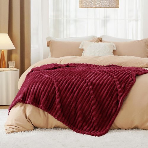 Bedsure GentleSoft Red Blanket - Cozy Soft Couch Throw for Women | Cute 50x60 Inch Design