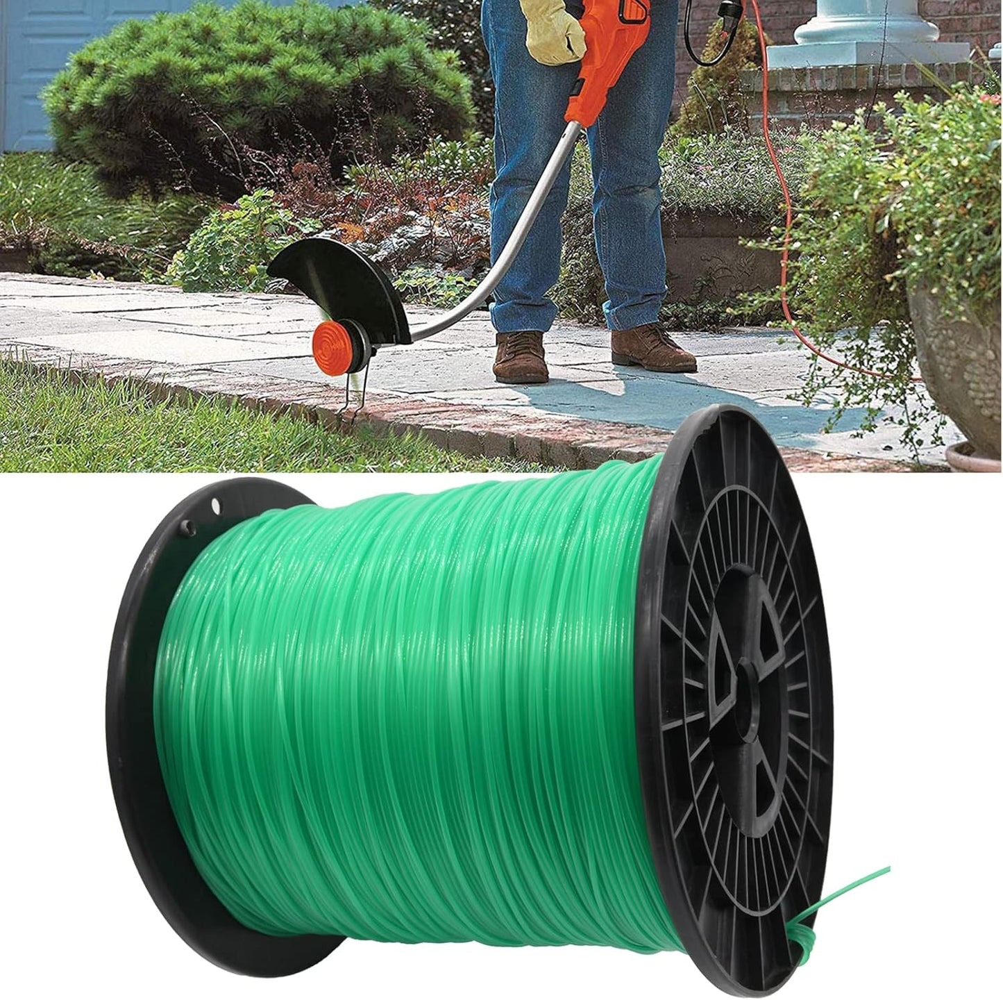 KAKO 080 Trimmer Line - Commercial Grade .080-Inch Round Weed Wacker String | 2000 Ft Green