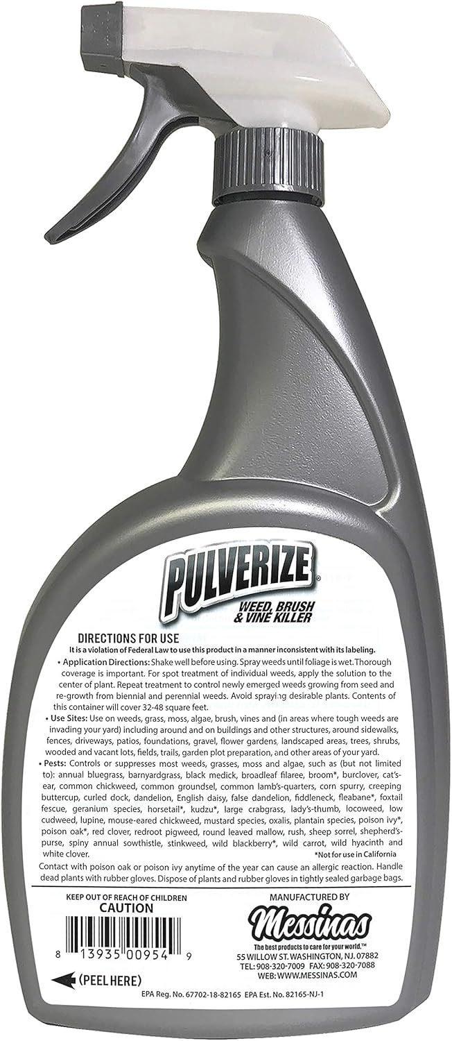 Messina Wildlife Weed & Brush Killer Spray - Fast Acting, Non-Staining Formula | 32 Ounce Trigger Bottle