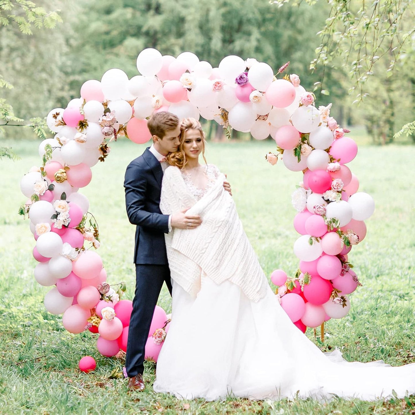 RUBFAC White Balloons - 129-Piece Set in Various Sizes | Perfect for Engagements, Weddings & Parties
