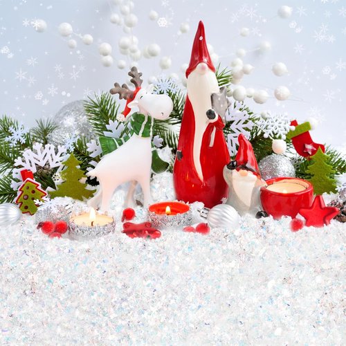 CCINEE Artificial Flake Snow - Sparkling Christmas Decoration Powder | 200g White Craft Filler