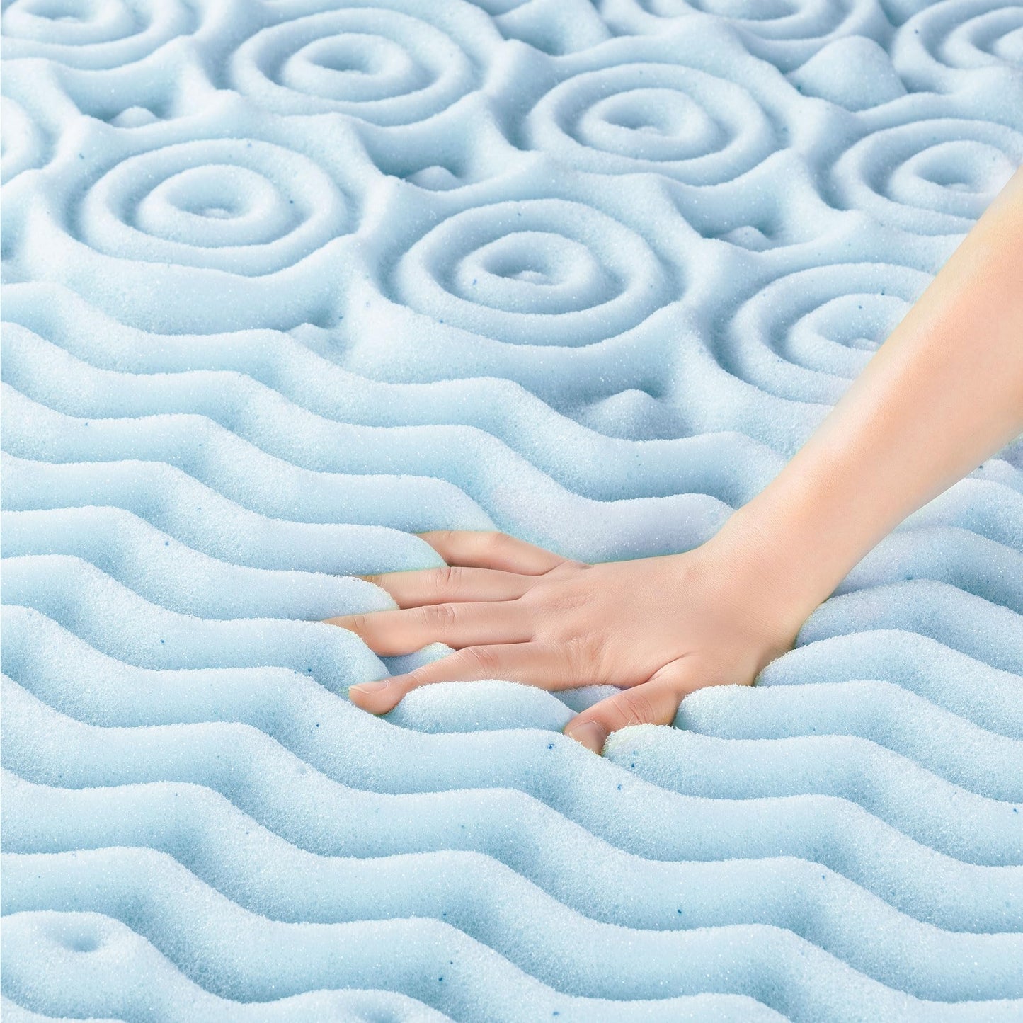 Mellow 4 Inch 5-Zone Memory Foam Mattress Topper, Cooling Gel Infusion, Twin