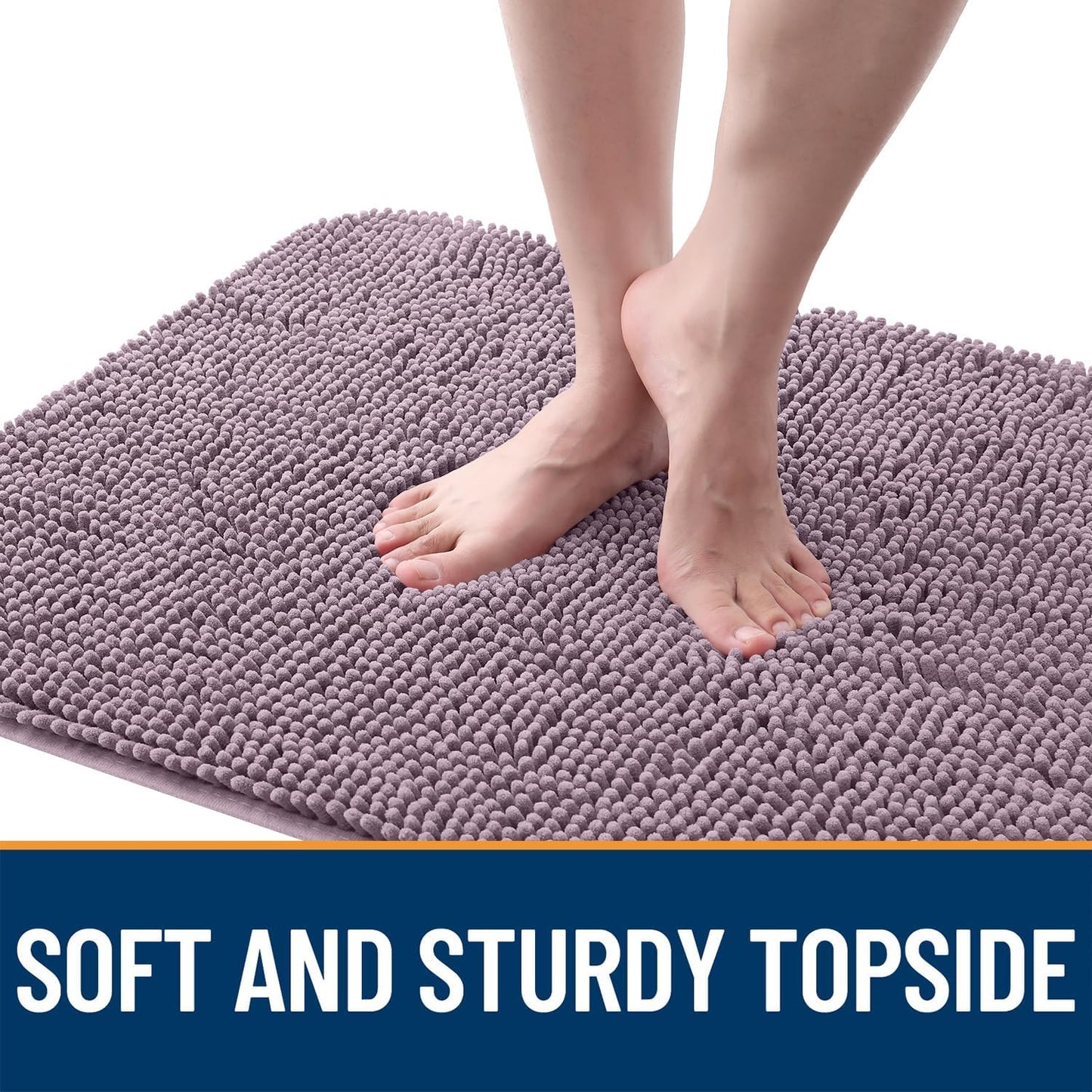 OLANLY Dog Door Mat - Absorbent Non-Slip Mud Mat for Indoor Use | Quick Dry Chenille, 47x32, Deep Plum