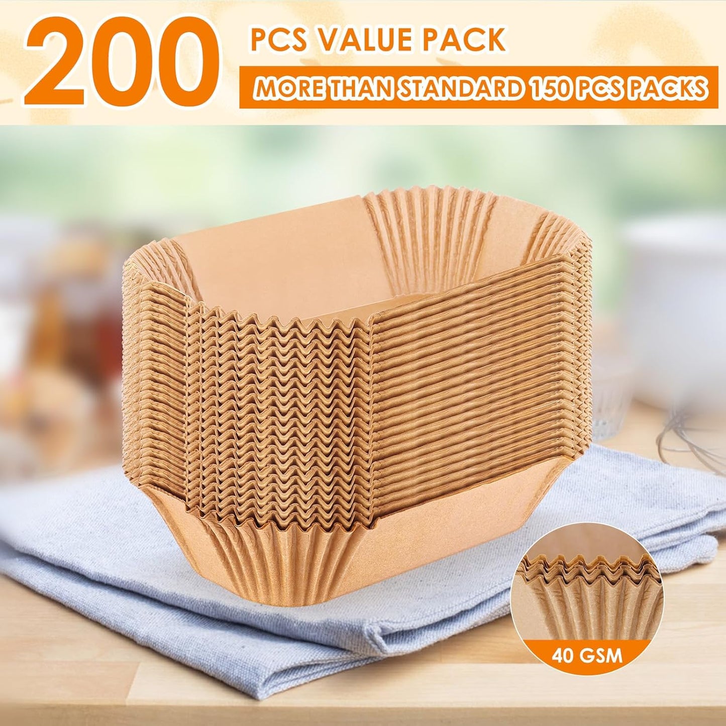 Skiennix Loaf Pan Liners - 200 Pcs Parchment Baking Sheets for 9x5 Inch Bread Pans