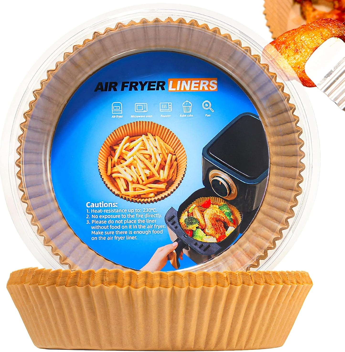 Skiennix Air Fryer Disposable Paper Liners - 100PCS Non-Stick Parchment for 3-5QT Baskets | 6.5 Inch Round
